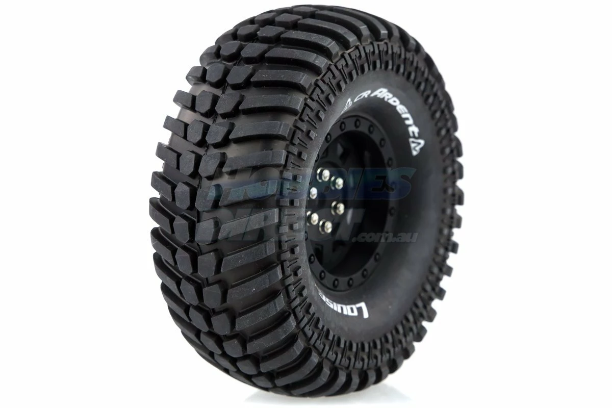 L-T3232VB | Louise 1.9" CR Ardent Tyres On Black 9 Spoke Rims - Glued Wheels 2Pcs