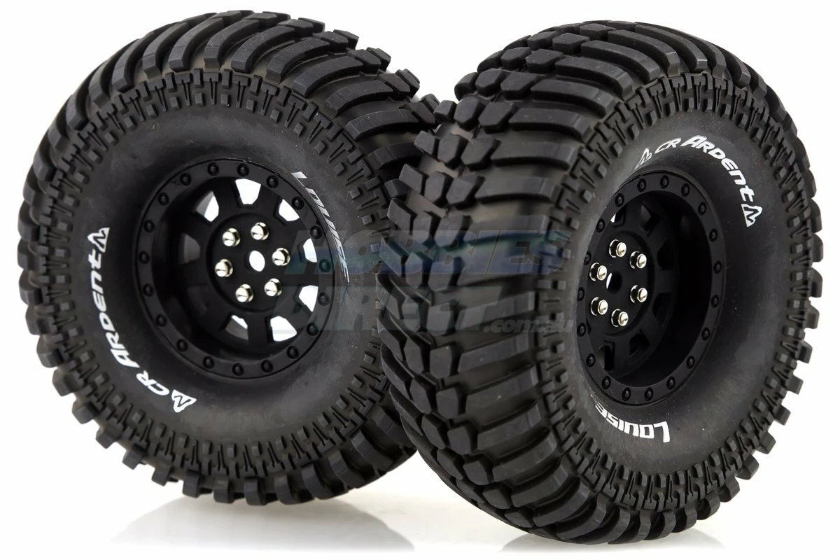 L-T3232VB | Louise 1.9" CR Ardent Tyres On Black 9 Spoke Rims - Glued Wheels 2Pcs - Image 2