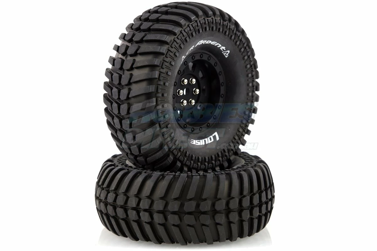 L-T3232VB | Louise 1.9" CR Ardent Tyres On Black 9 Spoke Rims - Glued Wheels 2Pcs - Image 3