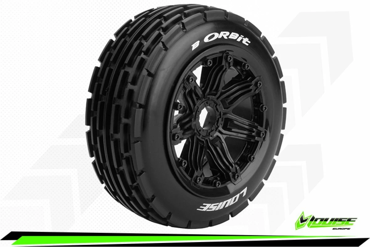 L-T3265B | Louise 4.7/5.5" Baja 5B Front B-Orbit Tyres On Black Spoke Rims 2Pcs - Beadlocked Wheels 2pcs