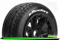 L-T3266B | Louise 4.7/5.5" Baja 5B Front B-Rocket Tyres On Black Spoke Rims 2Pcs - Beadlocked Wheels 2pcs