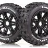 L-T3268B | Louise 4.7/5.5" Baja 5B Front B-ulldoze Tyres On Black Spoke Rims - Beadlocked Wheels 2Pcs