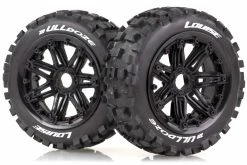 L-T3268B | Louise 4.7/5.5" Baja 5B Front B-ulldoze Tyres On Black Spoke Rims - Beadlocked Wheels 2Pcs
