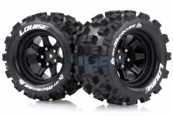 L-T3274BM | Louise 2.8" MT-Mcross Tyres On Black Spoke Rims - Glued Truck Wheels W/ Foam 2Pcs