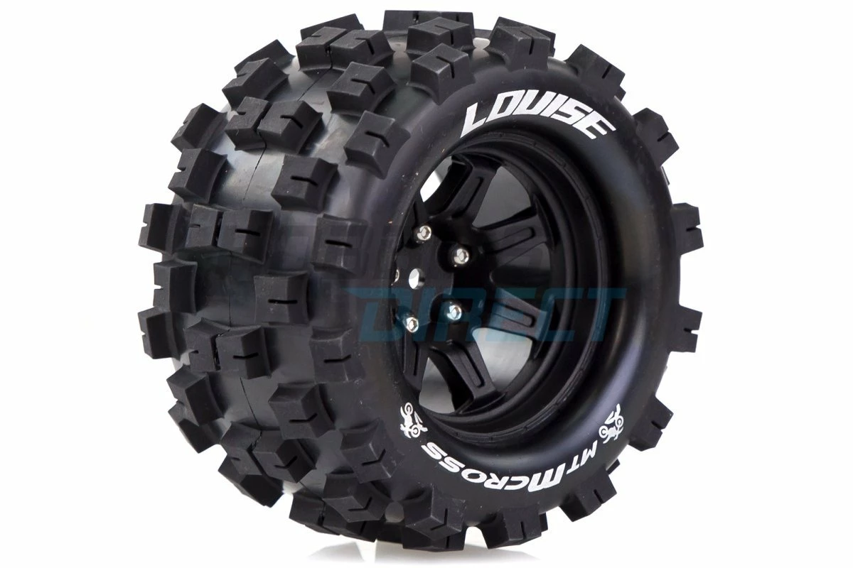 L-T3274BM | Louise 2.8" MT-Mcross Tyres On Black Spoke Rims - Glued Truck Wheels W/ Foam 2Pcs - Image 2