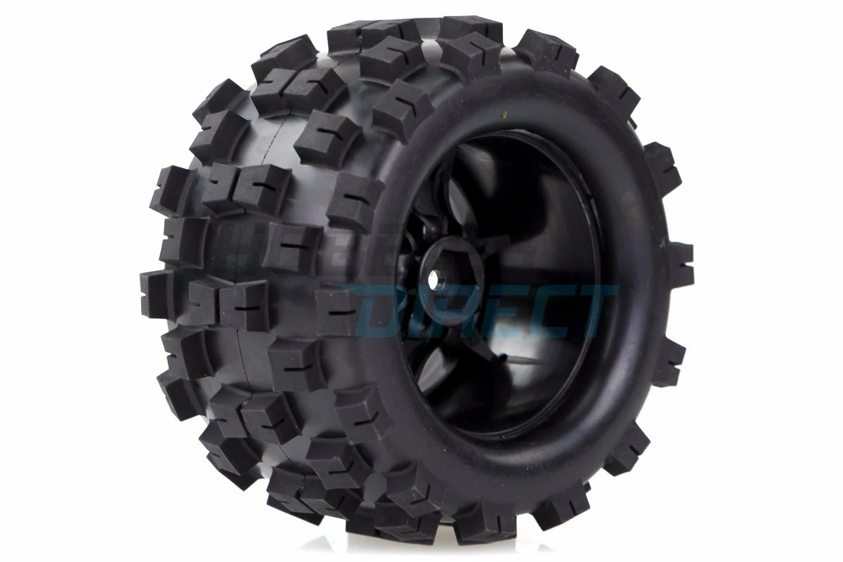 L-T3274BM | Louise 2.8" MT-Mcross Tyres On Black Spoke Rims - Glued Truck Wheels W/ Foam 2Pcs - Image 3