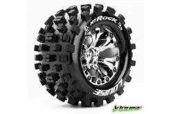 L-T3275C | Louise 2.8" MT-Rock Tyres On Chrome Spoke Rims - Glued Truck Wheels W/ Foam 2Pcs