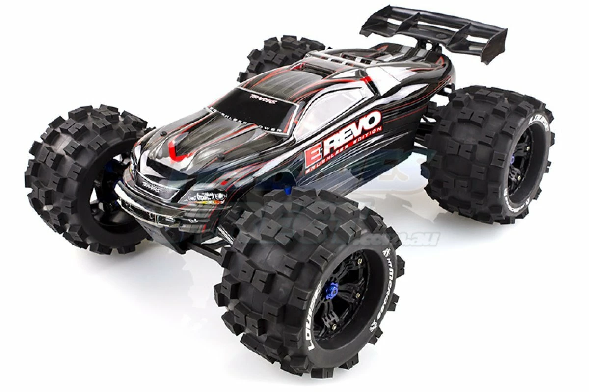 L-T3276B | Louise 3.8" MT-Mcross Tyres On Black Spoke Rims - Glued Truck Wheels W/ Foam 2Pcs - Image 4