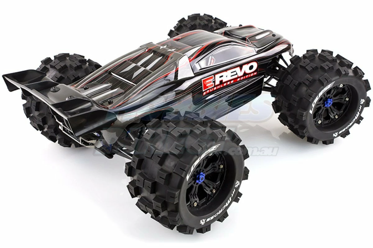 L-T3276B | Louise 3.8" MT-Mcross Tyres On Black Spoke Rims - Glued Truck Wheels W/ Foam 2Pcs - Image 5