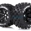 L-T3277BH | Louise 3.8" MT-Rock Tyres On (1/2 Offset) Black Rims - Glued Wheels 2Pcs