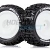 L-T3278SWKR | Louise 2.2" Rear E-Pioneer Tyres On White Dish Rims - Glued Buggy Wheels W/ Foam 2Pcs
