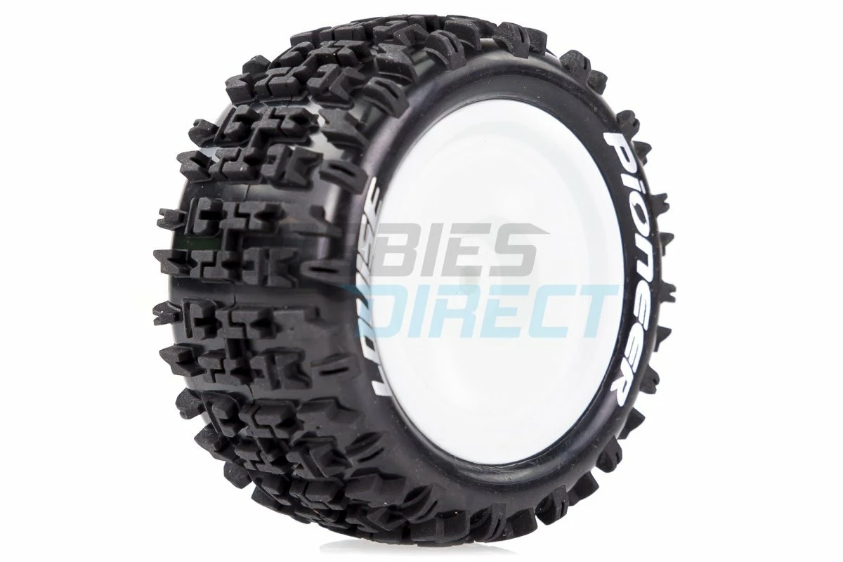 L-T3278SWKR | Louise 2.2" Rear E-Pioneer Tyres On White Dish Rims - Glued Buggy Wheels W/ Foam 2Pcs - Image 2