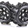 L-T3280B | Louise 4.7/5.5" B-Paddle Tyres On Black Spoke Rims - Beadlocked Wheels 2Pcs