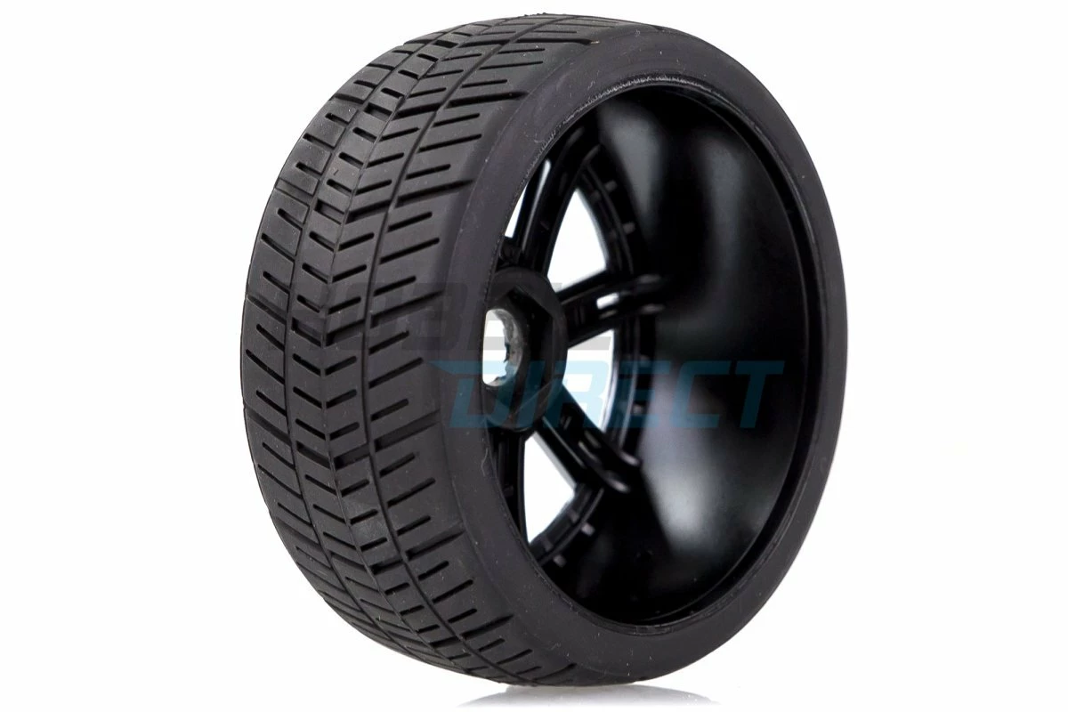 L-T3284SBC | Louise 3.3" GT-Shiv MFT (Soft) Tyres On Black Chrome 8 Spoke Rims - Glued Wheels 2Pcs - Image 3