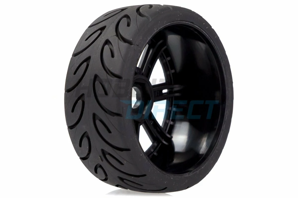 L-T3285VB | Louise 3.3" GT-Tarmac MFT (Super Soft) Tyres On Black 8 Spoke Rims - Glued Wheels 2Pcs - Image 3