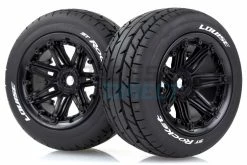 L-T3286B | Louise 4.7/5.5" ST-Rocket Tyres On Black Spoke Rims - Beadlocked Wheels 2Pcs