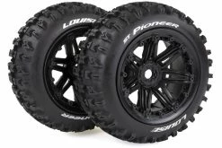 L-T3287B | Louise 4.7/5.5" ST-Pioneer Tyres On Black Spoke Rims - Beadlocked Wheels 2Pcs