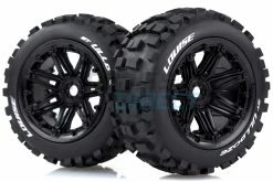 L-T3288B | Louise 4.7/5.5" ST-Ulldoze Tyres On Black Spoke Rims - Beadlocked Wheels 2Pcs