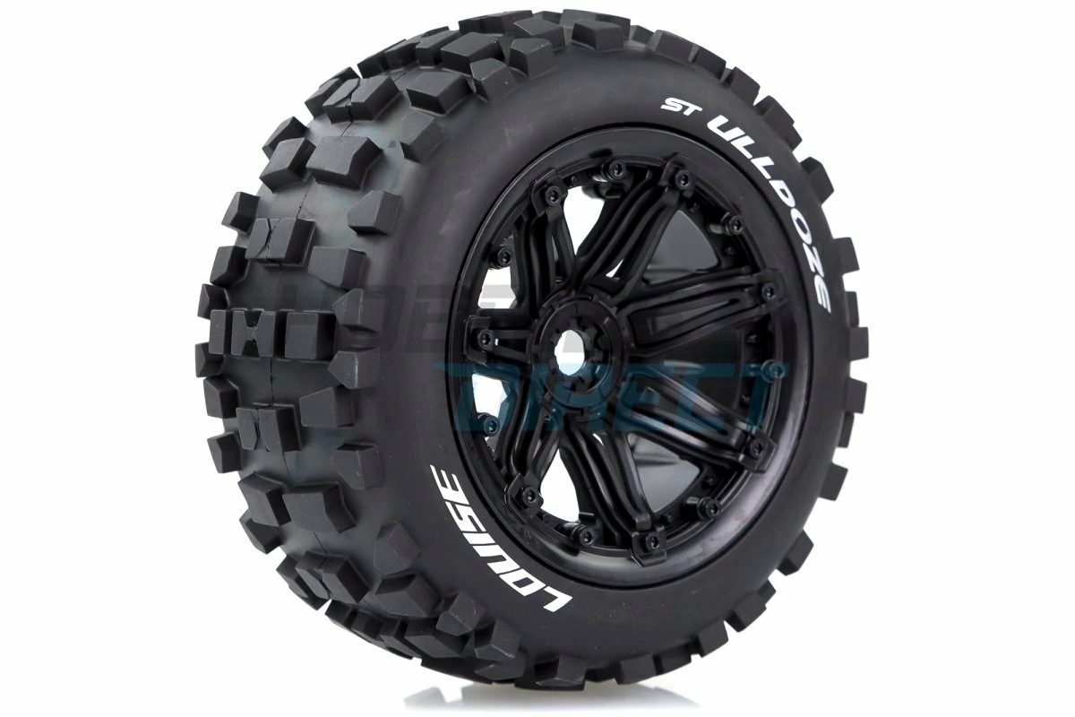 L-T3288B | Louise 4.7/5.5" ST-Ulldoze Tyres On Black Spoke Rims - Beadlocked Wheels 2Pcs - Image 2