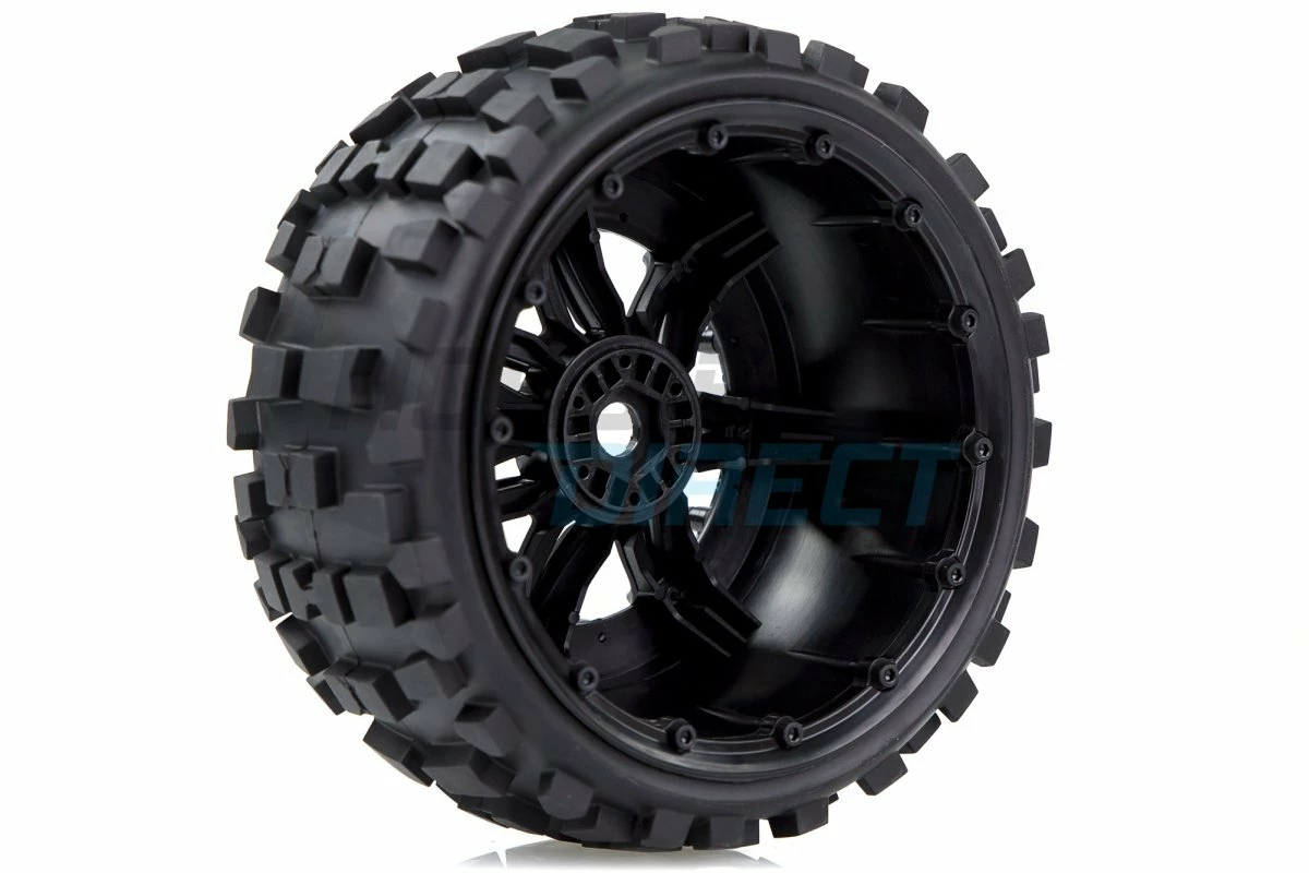 L-T3288B | Louise 4.7/5.5" ST-Ulldoze Tyres On Black Spoke Rims - Beadlocked Wheels 2Pcs - Image 3