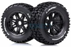 L-T3292B | Louise 4.7/5.5" SC-Pioneer Tyres On Black Spoke Rims - Beadlocked Wheels 2Pcs