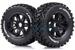 L-T3293B | Louise 4.7/5.5" SC-Uphill Tyres On Black Spoke Rims - Beadlocked Wheels 2Pcs