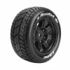 L-T3295BM | Louise 5.5" X-Rocket Sport MFT Tyres On 7 Spoke Black Rims - Glued Wheels 2Pcs