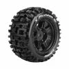 L-T3296BM | Louise 5.5" X-Pioneer Sport MFT Tyres On 7 Spoke Black Rims - Glued Wheels 2Pcs