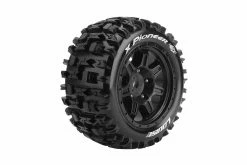 L-T3296BM | Louise 5.5" X-Pioneer Sport MFT Tyres On 7 Spoke Black Rims - Glued Wheels 2Pcs