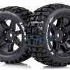 T3296B | Louise 5.5" X-Pioneer MFT Tyres On Black Spoke Rims - Glued Wheels 2Pcs