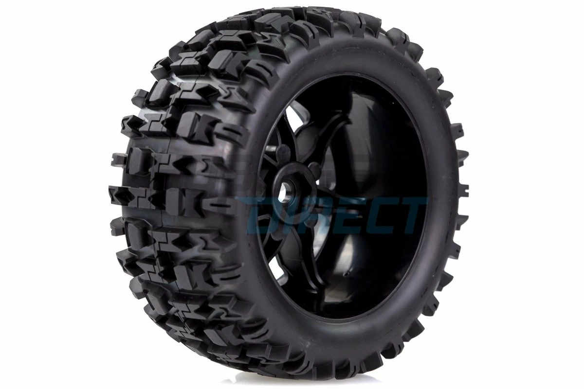 T3296B | Louise 5.5" X-Pioneer MFT Tyres On Black Spoke Rims - Glued Wheels 2Pcs - Image 3