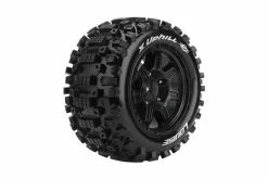 L-T3297BM | Louise 5.5" X-Uphill Sport MFT Tyres On 7 Spoke Black Rims - Glued Wheels 2Pcs