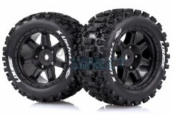 L-T3297B | Louise 4.7/5.5" X-Uphill MFT Tyres On Black Spoke Rims - Beadlocked Wheels 2Pcs