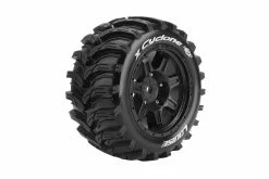 L-T3298BM | Louise 5.5" X-Cyclone Sport MFT Tyres On 7 Spoke Black Rims - Glued Wheels 2Pcs