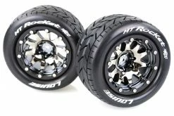 L-T3307SBCH | Louise 3.3" MT-Rocket MFT Tyres On (1/2 Offset) Black Chrome Rims - Beadlocked Wheels 2Pcs