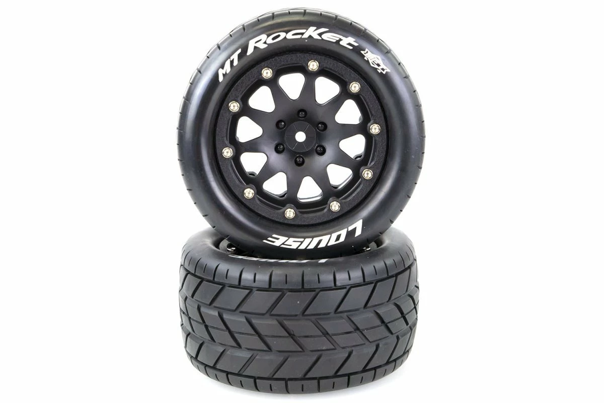 L-T3307SB | Louise 3.3" MT-Rocket MFT Tyres On Black Rims - Beadlocked Wheels 2Pcs - Image 2