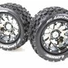 L-T3309SBC | Louise 3.3" MT-Uphill MFT Tyres On Black Chrome Rims - Beadlocked Wheels 2Pcs