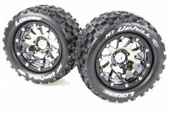 L-T3309SBC | Louise 3.3" MT-Uphill MFT Tyres On Black Chrome Rims - Beadlocked Wheels 2Pcs