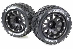 L-T3309SBH | Louise 3.3" MT-Uphill MFT Tyres On (1/2 Offset) Black Rims - Beadlocked Wheels 2Pcs