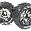 L-T3310SBCH | Louise 3.3" MT-Cyclone MFT Tyres On (1/2 Offset) Black Chrome Rims - Beadlocked Wheels 2Pcs