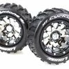 L-T3310SBC | Louise 3.3" MT-Cyclone MFT Tyres On Black Chrome Rims - Beadlocked Wheels 2Pcs
