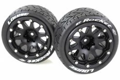 L-T3311SBH | Louise 3.3" ST-Rocket MFT Tyres On (1/2 Offset) Black Rims - Beadlocked Wheels 2Pcs