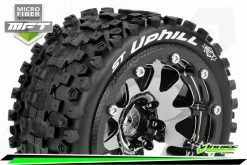L-T3313SBCH Louise 3.3" ST-Uphill MFT Tyres On (1/2 Offset) Black Chrome Rims - Beadlocked Wheels 2Pcs