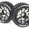 L-T3314SBCH | Louise 3.3" ST-Hummer MFT Tyres On (1/2 Offset) Black Chrome Rims - Beadlocked Wheels 2Pcs