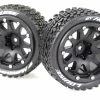 L-T3314SBH | Louise 3.3" ST-Hummer MFT Tyres On (1/2 Offset) Black Rims - Beadlocked Wheels 2Pcs