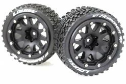 L-T3314SBH | Louise 3.3" ST-Hummer MFT Tyres On (1/2 Offset) Black Rims - Beadlocked Wheels 2Pcs