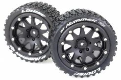 L-T3314SB | Louise 3.3" ST-Hummer MFT Tyres On Black Rims - Beadlocked Wheels 2Pcs