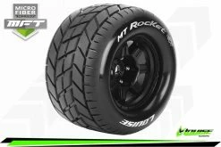 L-T3320BH | Louise 3.8" MT-Rocket MFT Tyres On (1/2 Offset) Black Rims - Glued Wheels 2Pcs