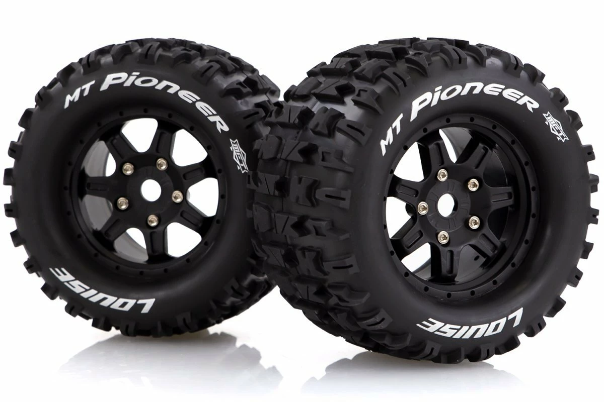 L-T3321B | Louise 3.8" MT-Pioneer MFT Tyres On (0 Offset) Black Rims - Glued Wheels 2Pcs