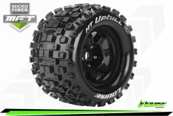L-T3322B | Louise 3.8" MT-Uphill MFT Tyres On (0 Offset) Black Rims - Glued Wheels 2Pcs